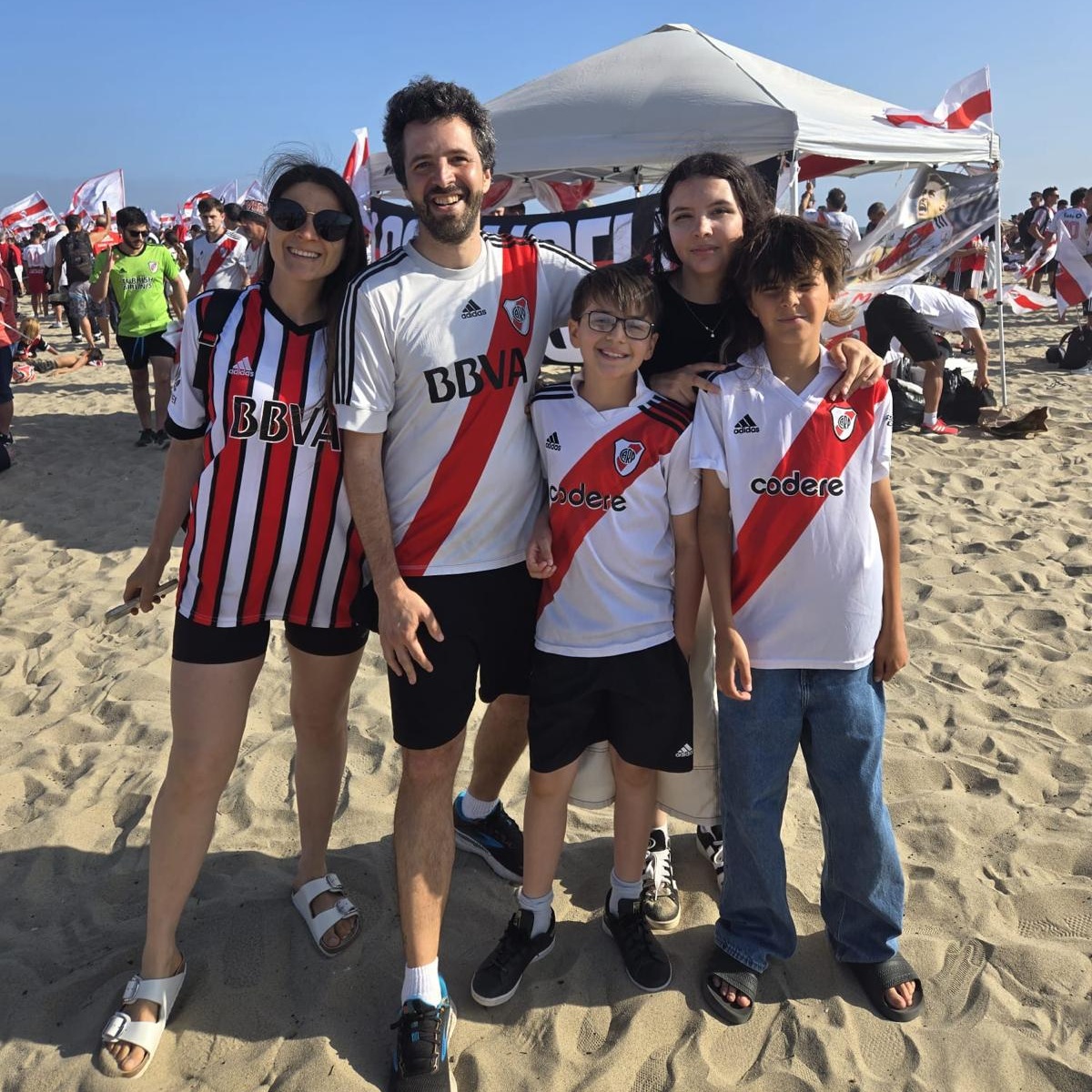River Plate fans gathered at Venice Beach